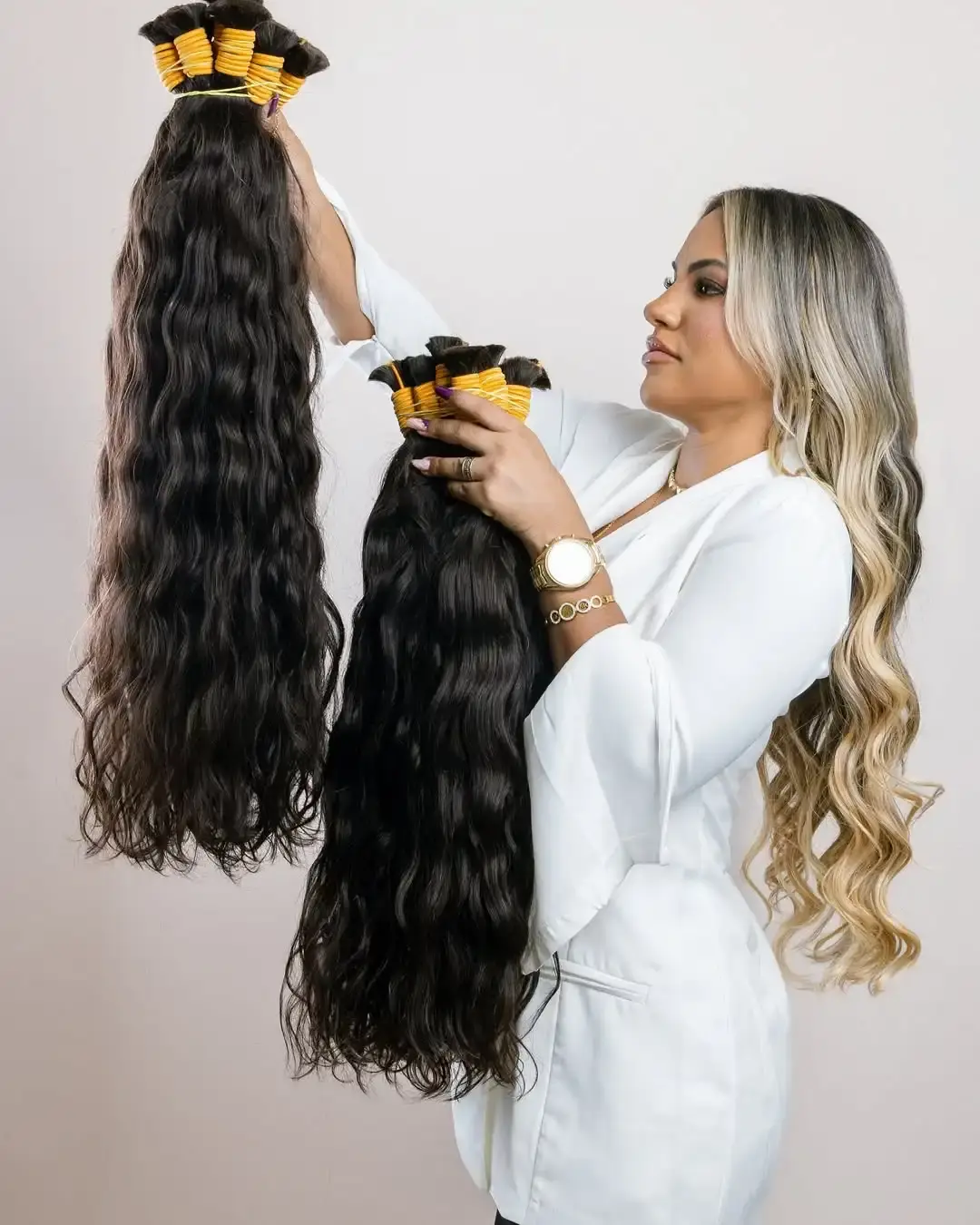 100% Human Hair Deep Wave Bulk Braiding Hair Unprocessed No Weft Boho Braids