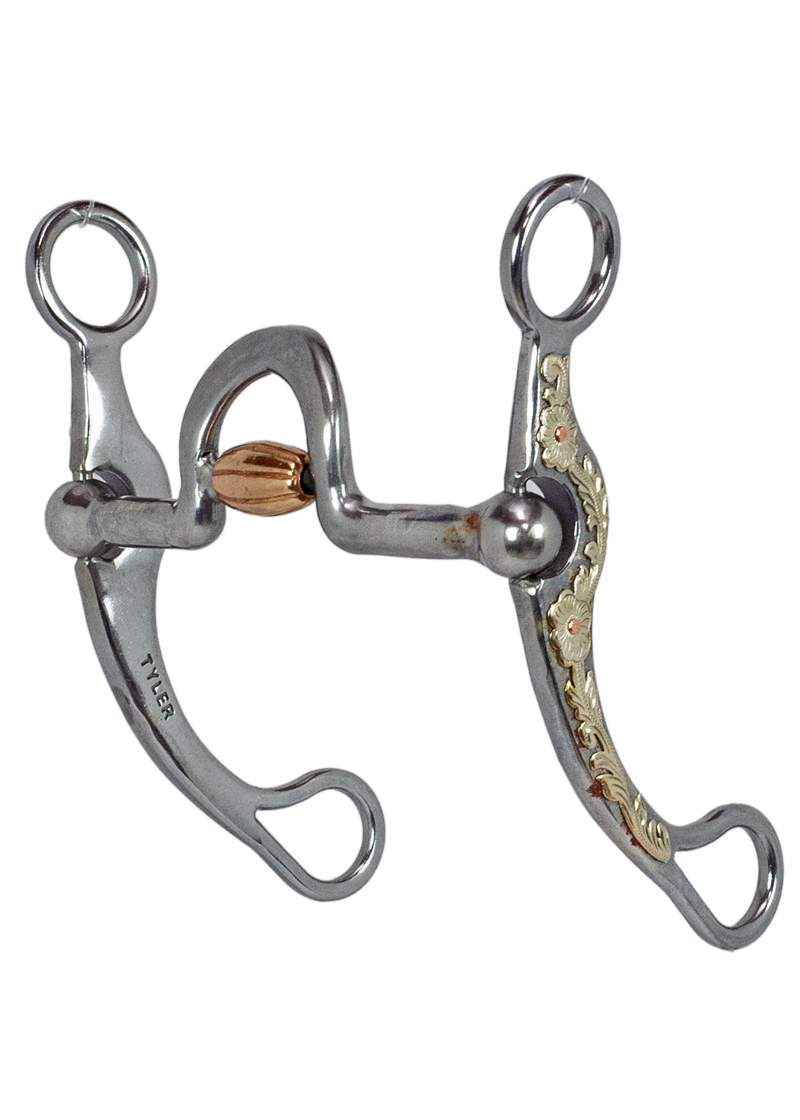 Tyler Bit & Spur Company - Floral Short Spoon with Roller Bit