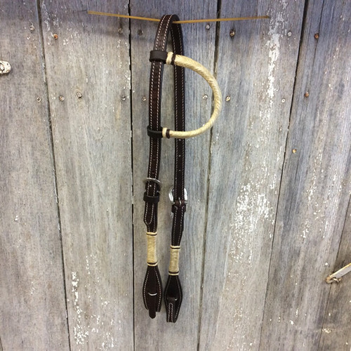 One Ear Rawhide Wrapped Headstall RS Saddlery