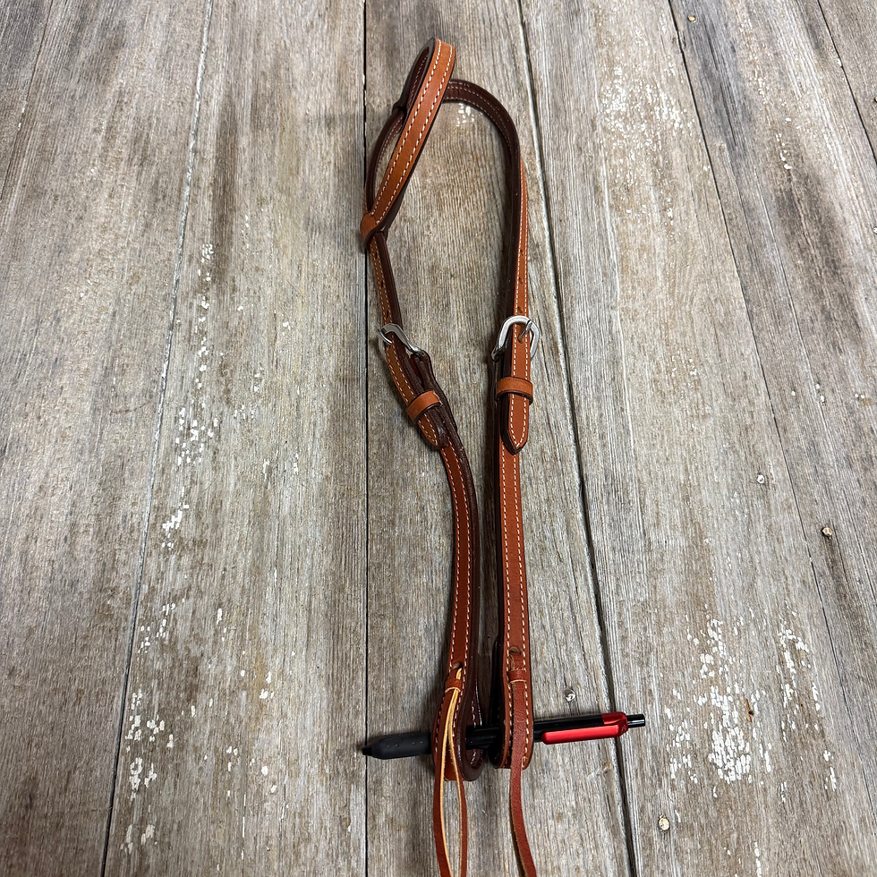 Thumbnail: Stitched Rolled Edge Leather Headstall