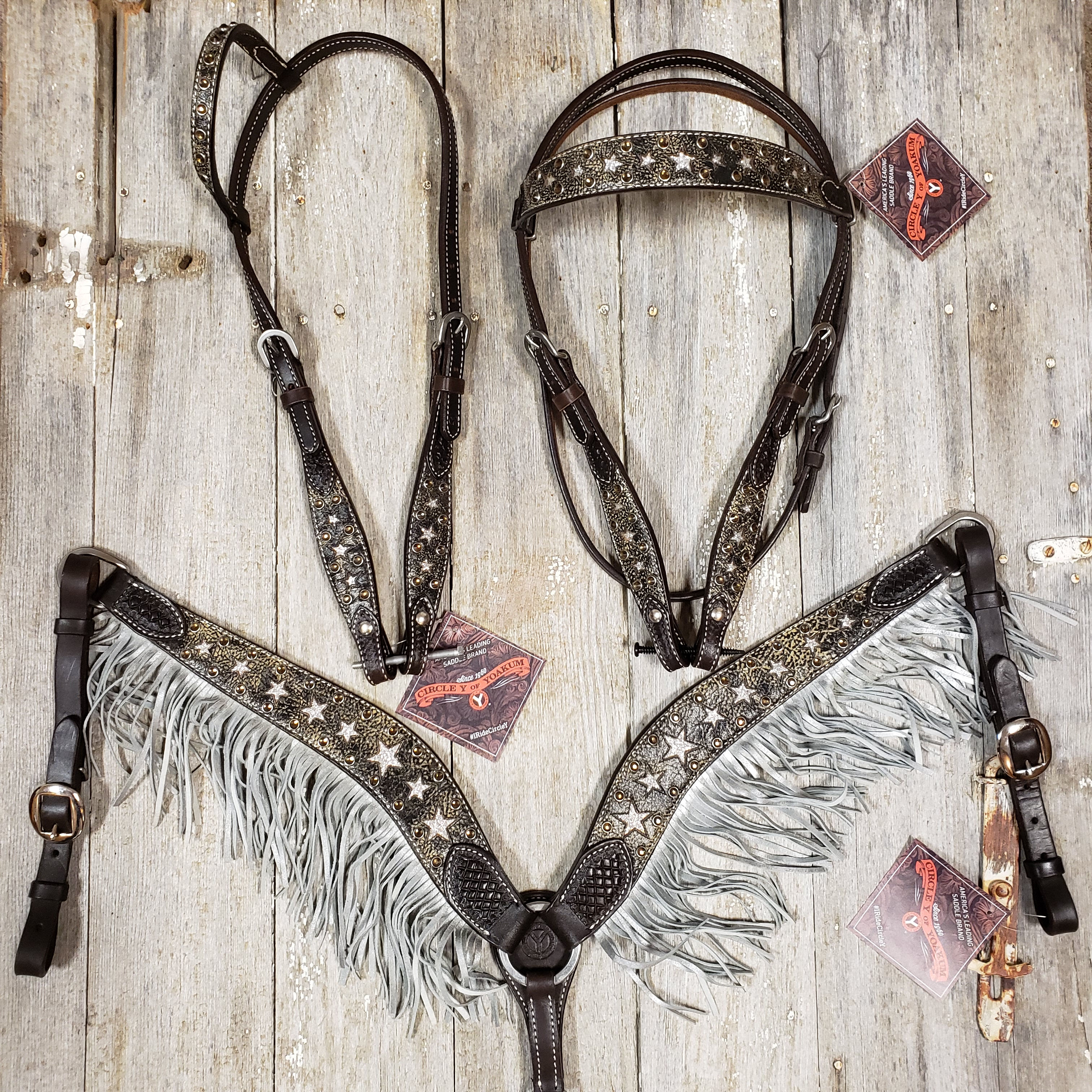 Circle Y Silver Star Tack Set