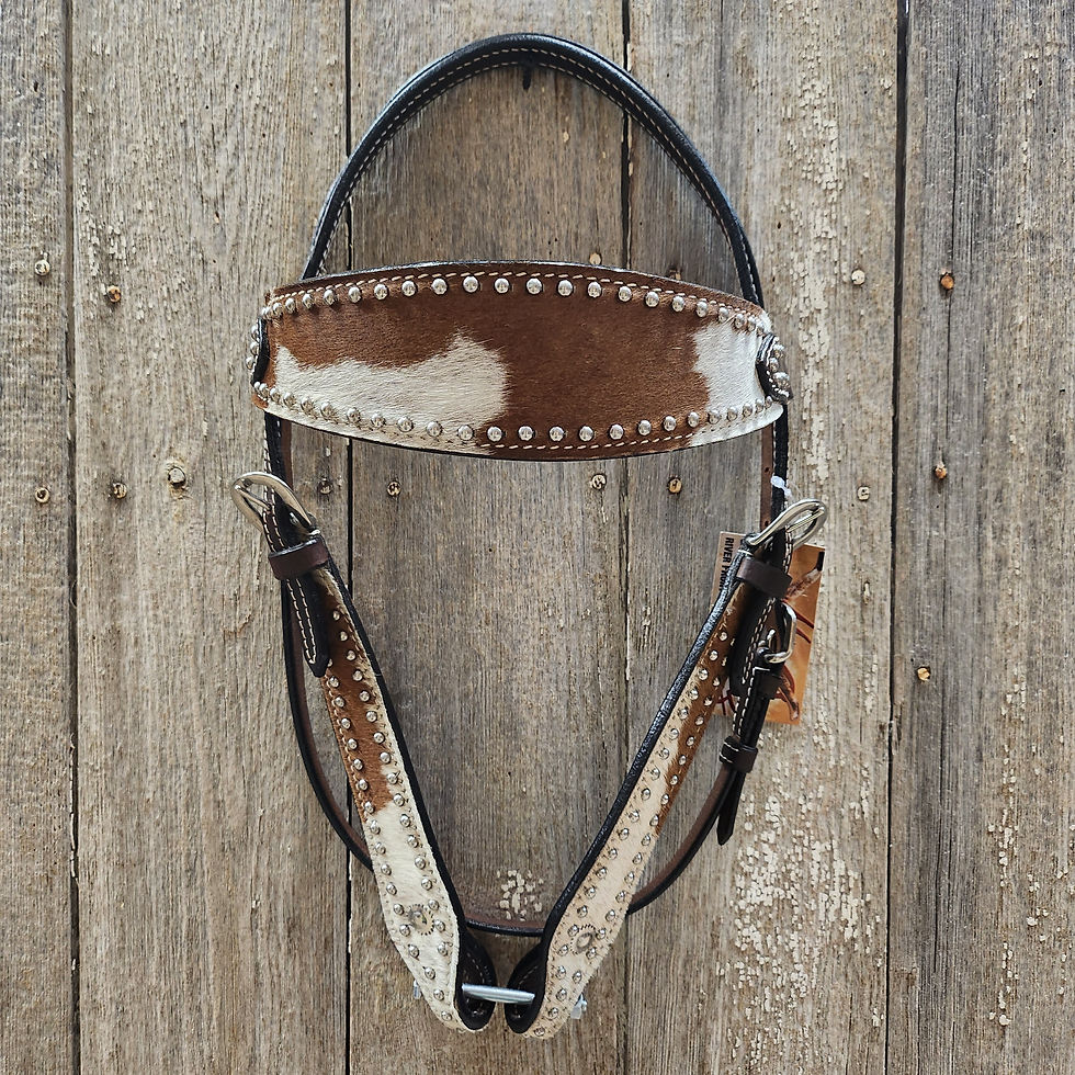 Cowhide Tack Set with SS Spots RS Saddlery
