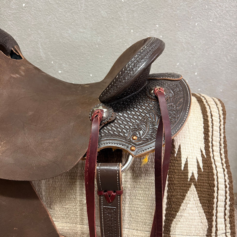 Thumbnail: Hud Roberts Lightweight Cowhorse Saddle- Rough Out