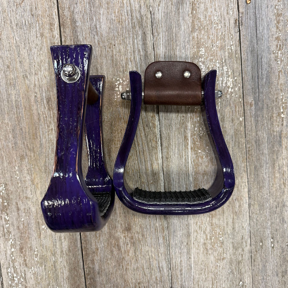 Thumbnail: Colored Gripped Wooden Stirrups