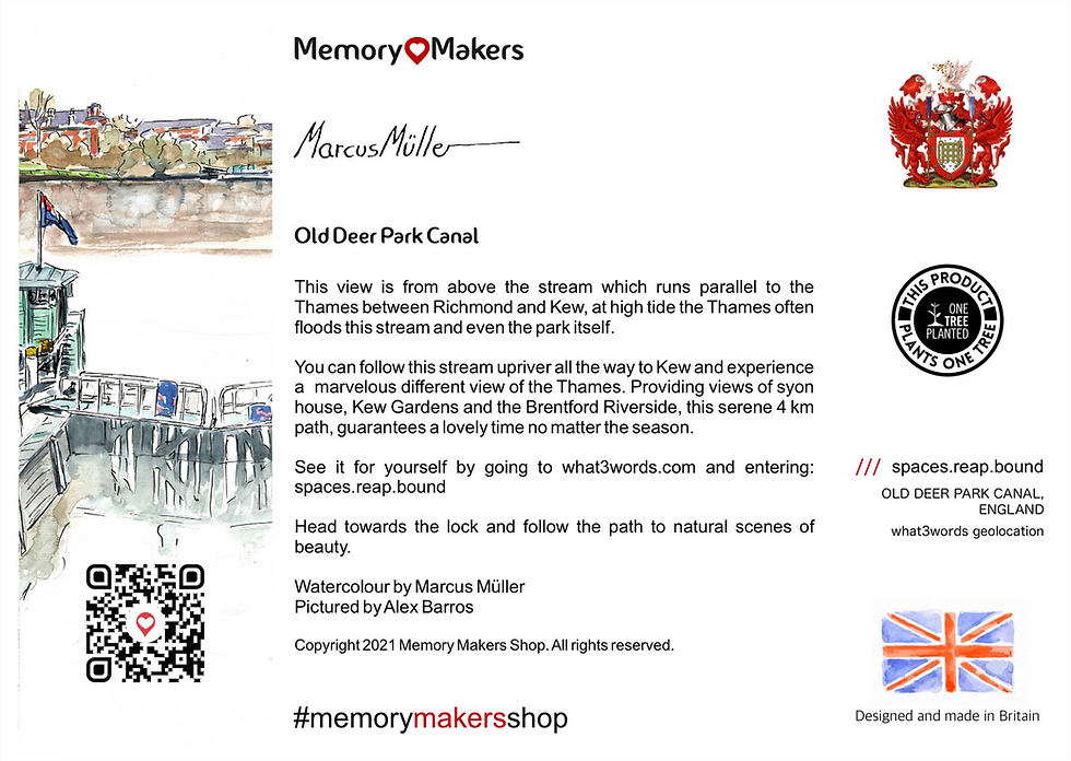 Miniatura: Richmond Lock Weir, watercolour & ink painting