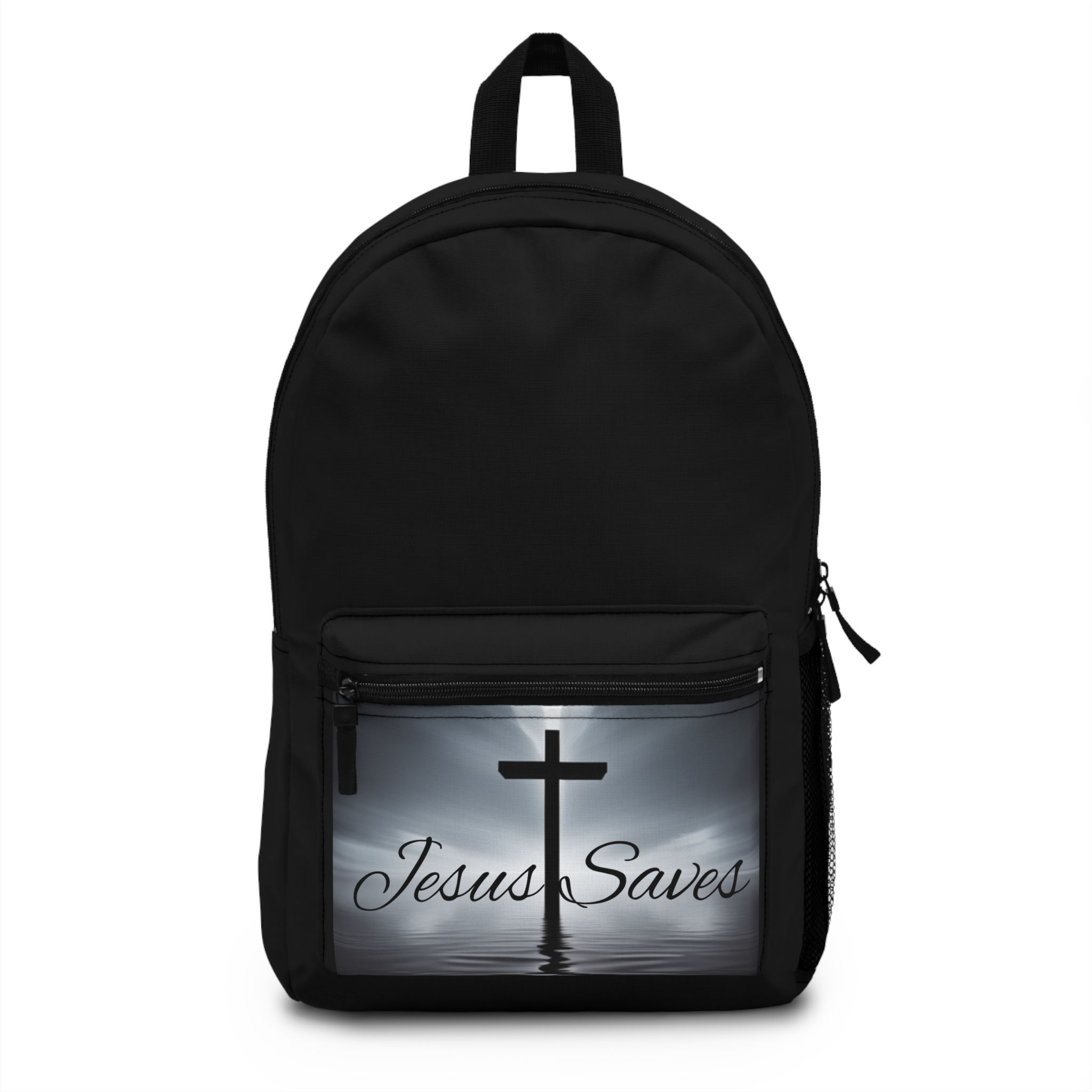 Jesus Saves Backpack — Christian Cross Inspirational School Bag