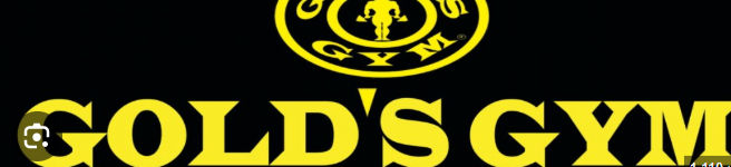 Gold's Gym logo: yellow text and emblem