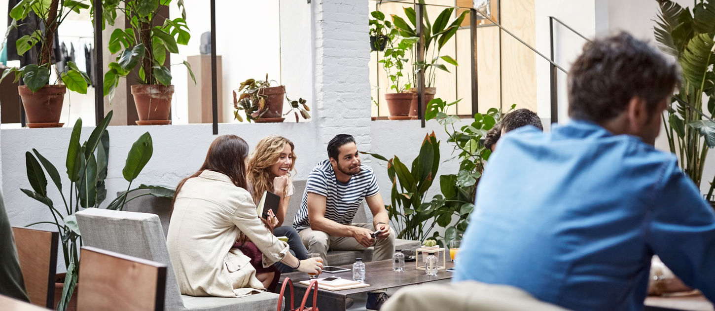 Young adults conversing