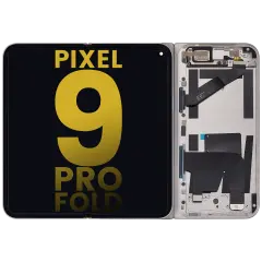 Porcelain Google Pixel 9 Pro Fold displayed with inner screen visible on a transparent background