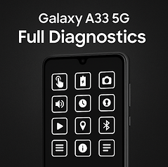 Galaxy A33 5G full diagnostics & health check – £20. Book Now.