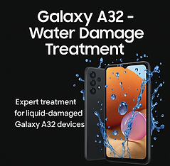 Galaxy A32 water damage treatment & diagnostics – from £49. Book Now.