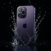 Water-damaged iPhone 14 Pro undergoing ultrasonic cleaning and diagnostics