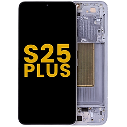 Samsung Galaxy S25 Plus Icyblue screen assembly with display and internal frame shown
