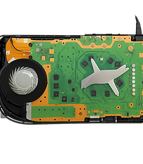 PS5 motherboard close‑up illustrating micro‑soldering work area.