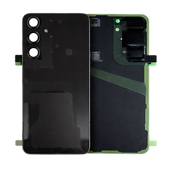 Samsung Galaxy S24 genuine rear glass cover showing exterior panel and internal adhesive layout on white background