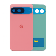 Google Pixel 9 back glass in Peony on white studio background.