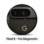 Pixel 9 diagnostic service on dark background.
