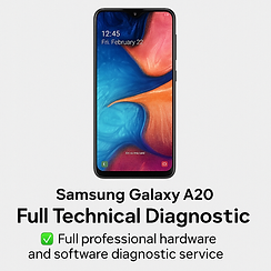 Samsung Galaxy A20 full professional hardware and software diagnostic service
