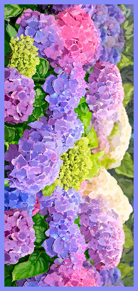 Hydrangea 2 sizes 70x180cm & 96cmx200cm