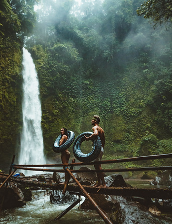 Couple by Waterfall