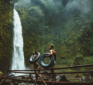Couple by Waterfall