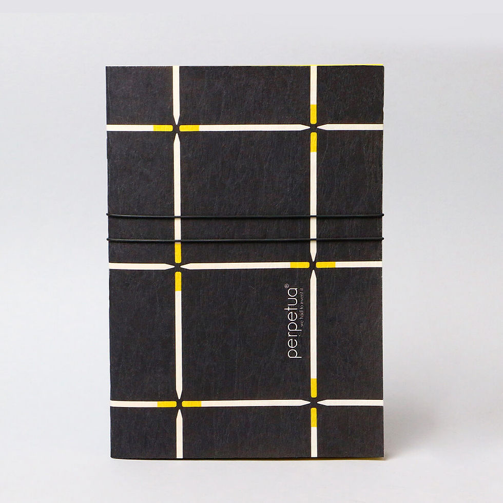 Miniatura: Perpetua il taccuino - interni 100% carta riciclata - cover carta Ecophilosophy certificata FSC-CW - grafica gialla
