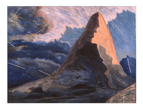Sunset glow against the sheer face of Mount Assinaboine.