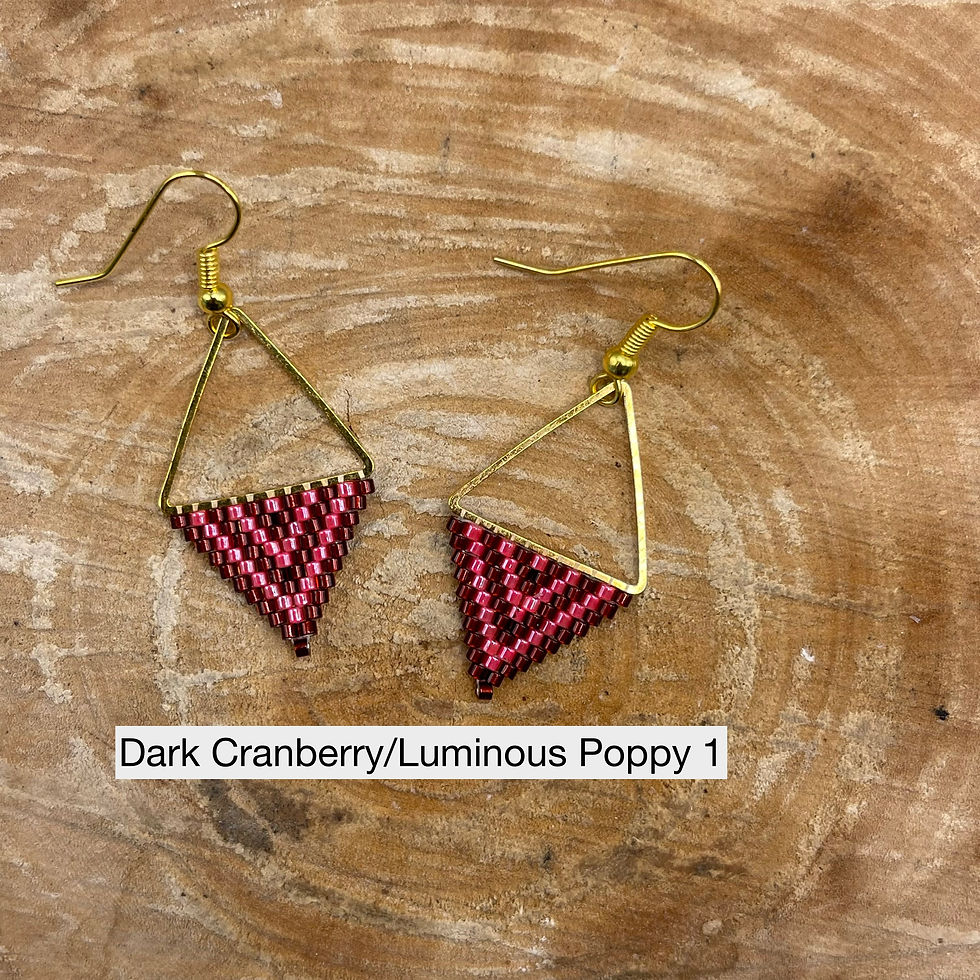 Thumbnail: Modern Geometric Beaded Triangle Earring Gold