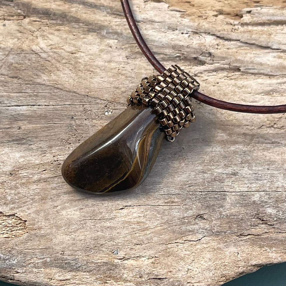 Thumbnail: Emberstone | Tiger Iron Beaded Gemstone Pendant