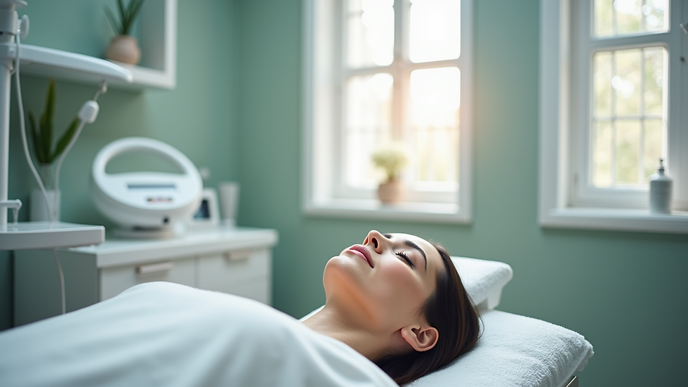 Close-up view of a skincare treatment room with advanced equipment