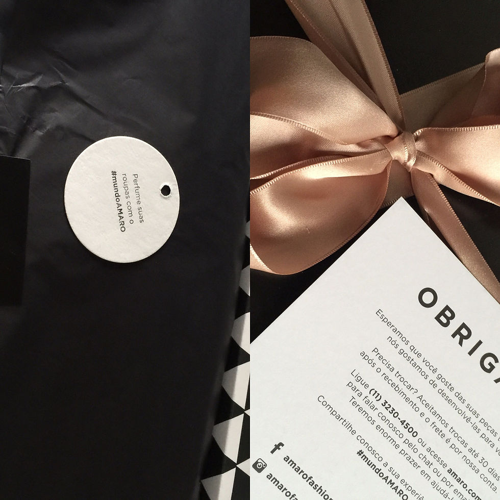 embalagem do e-commerce Amaro