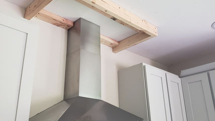 Homeowner wanted a new exhaust hood surround. So, I built a new wood surround from scratch.