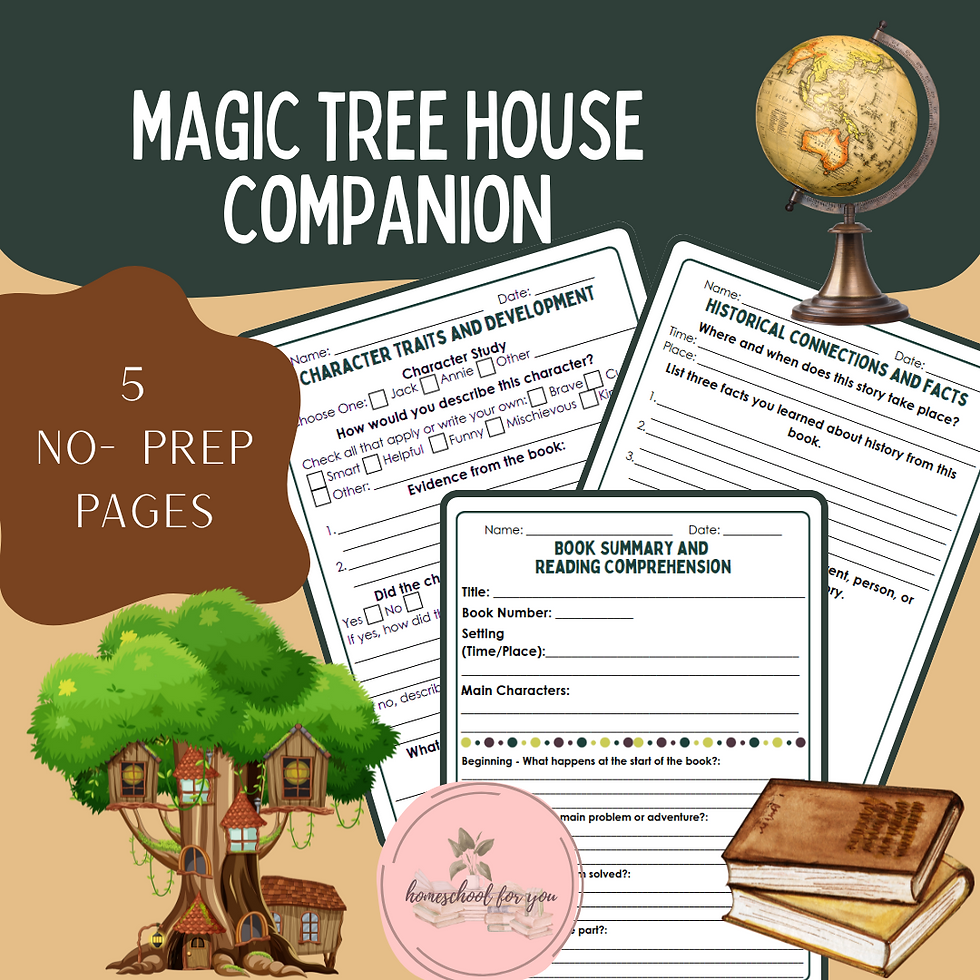 Magic Tree House Literacy Analysis Companion - Reusable Template