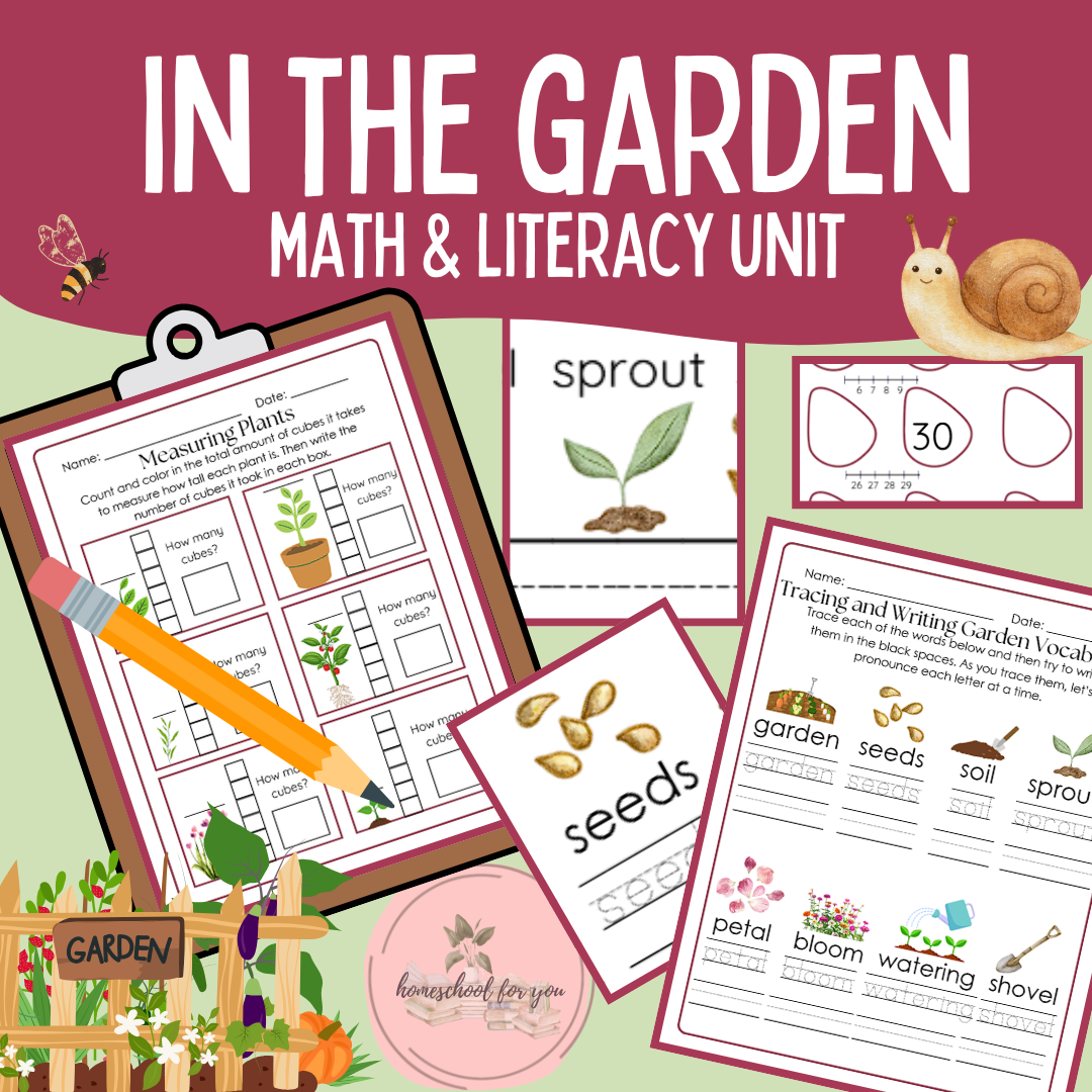 In the Garden Unit | Math and Literacy Packet for 1st and and 2nd Grades