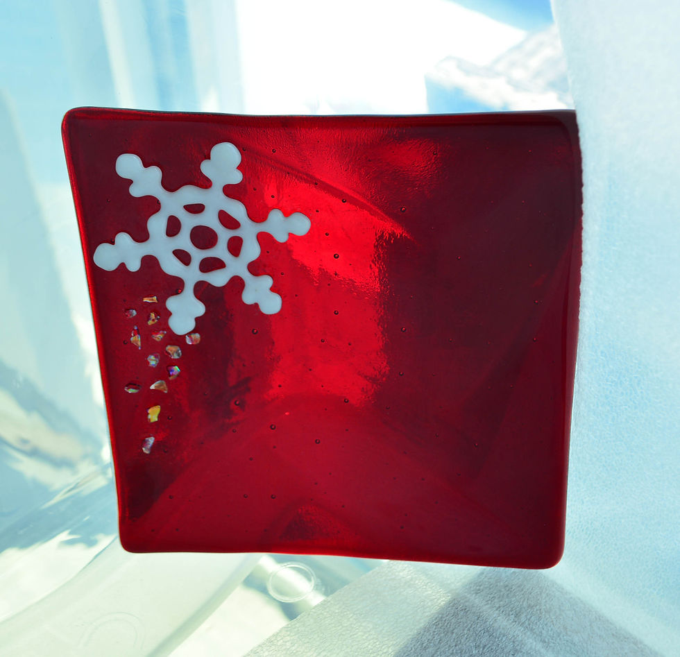 Thumbnail: Appetizer Plate - Red with Snowflake