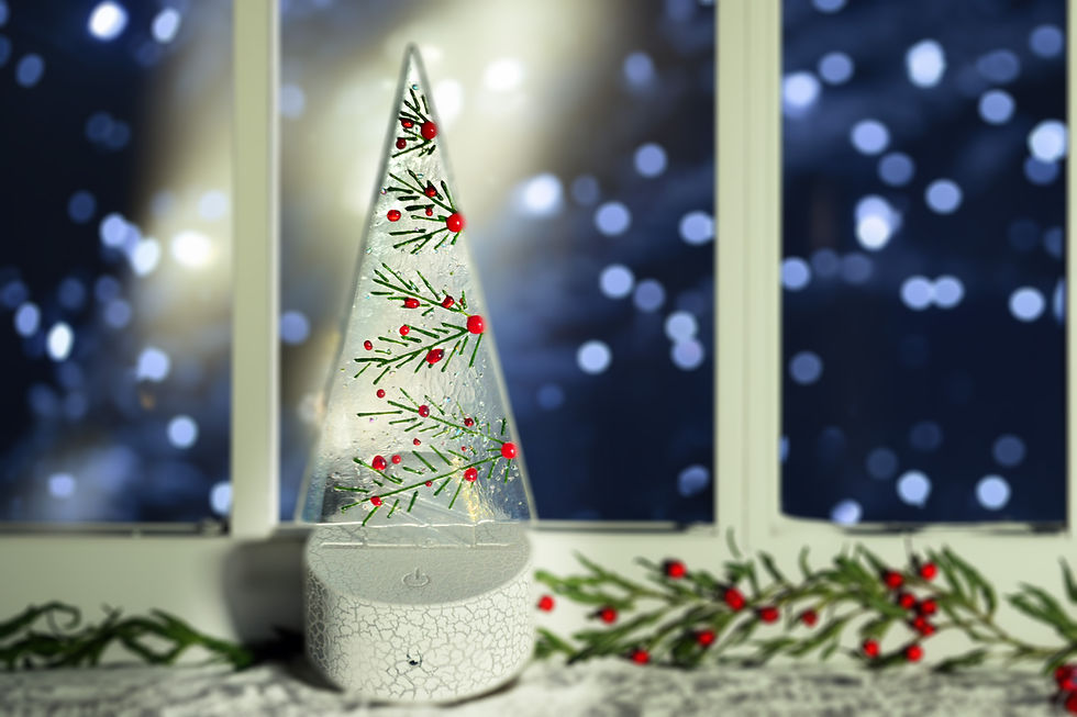 Thumbnail: Christmas Tree - Pine Branches and Berries - Lighted Base and Remote