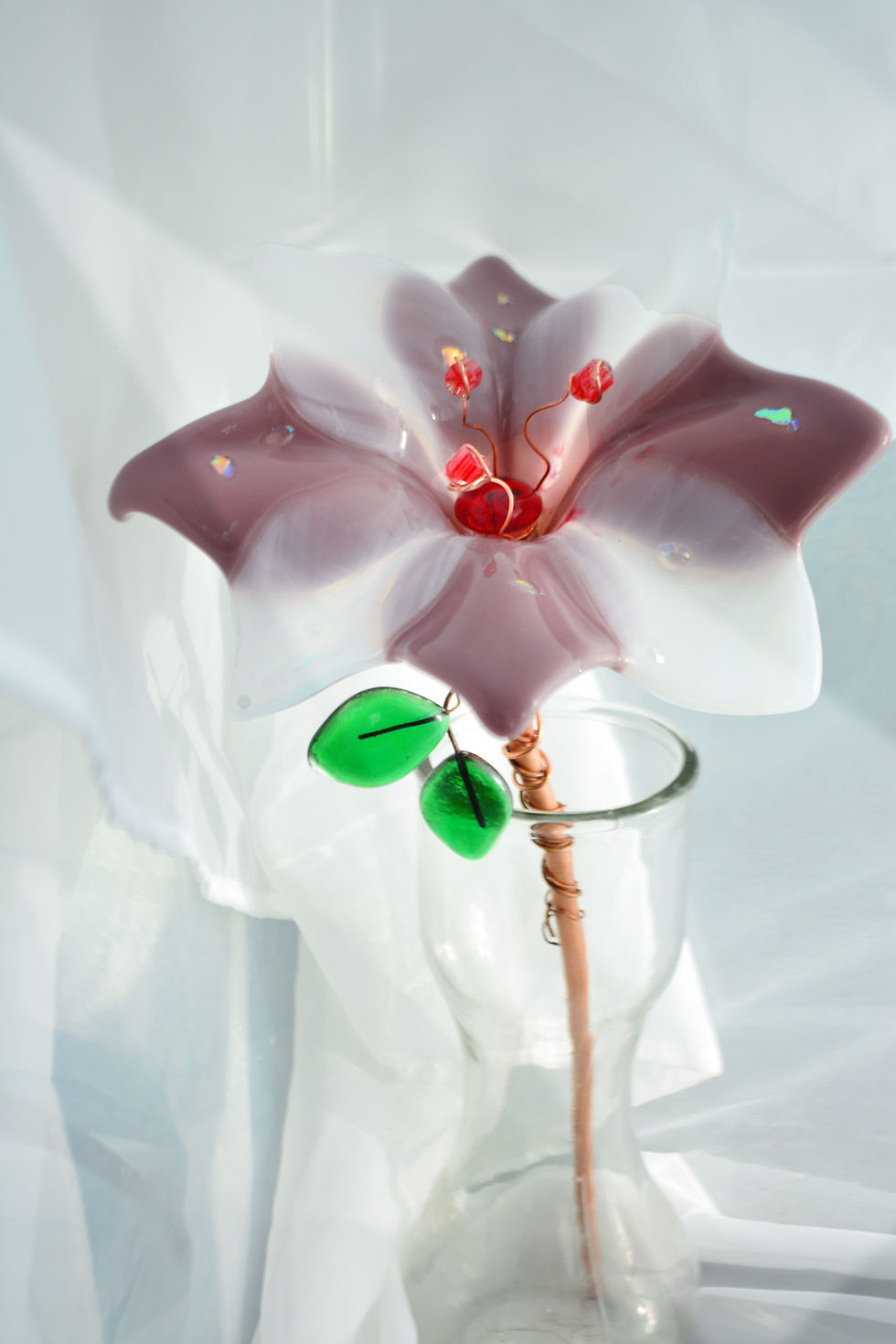 Thumbnail: Individual Flower - Mauve and White with Iridescent Flecks