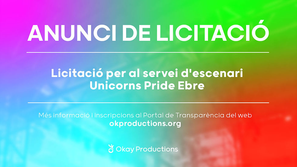 Oberta la licitació per al servei de subministrament i gestió dels serveis tècnics de l'Unicorns Pride Ebre