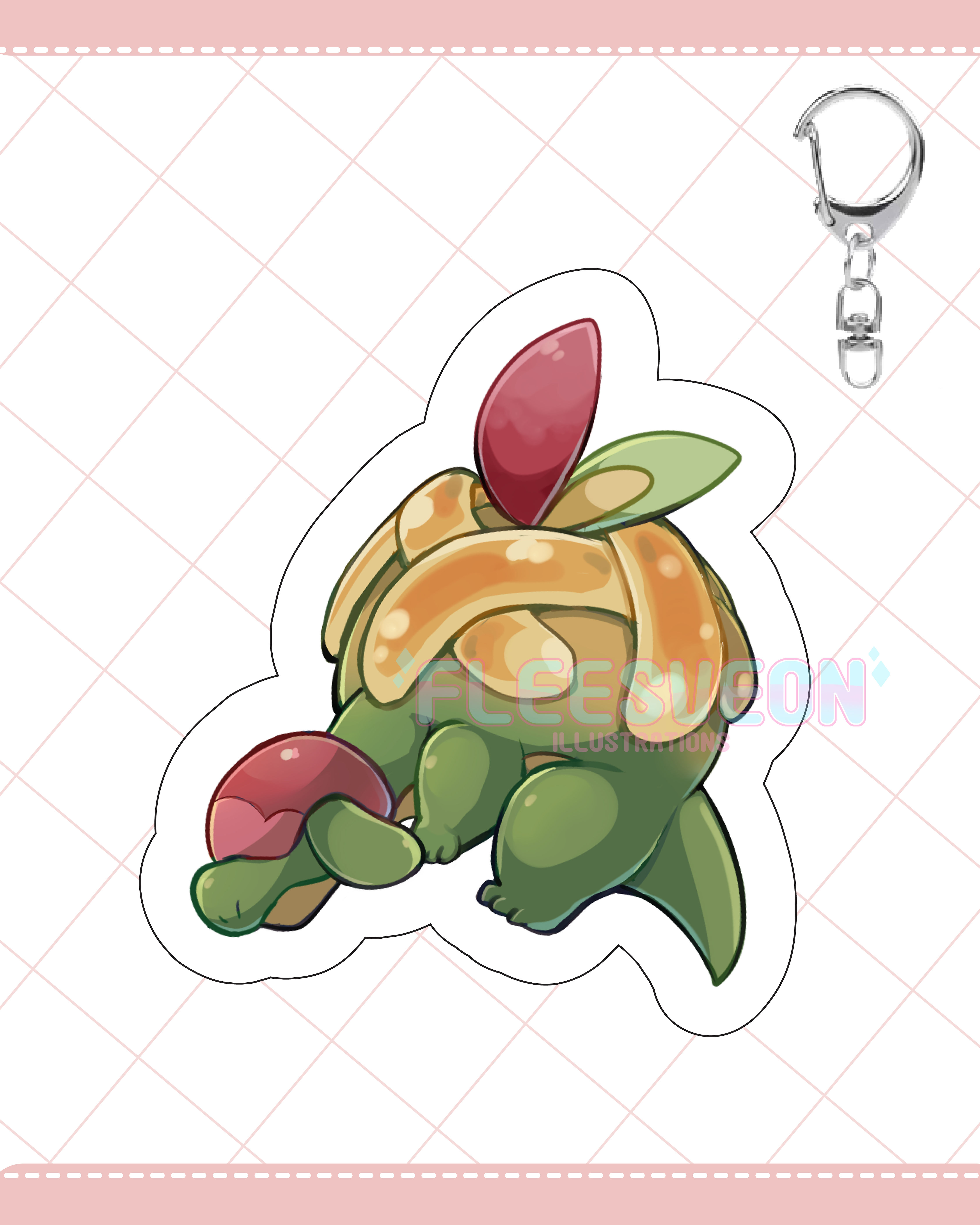 Appletun From Pokemon (2 inch acrylic Charm)