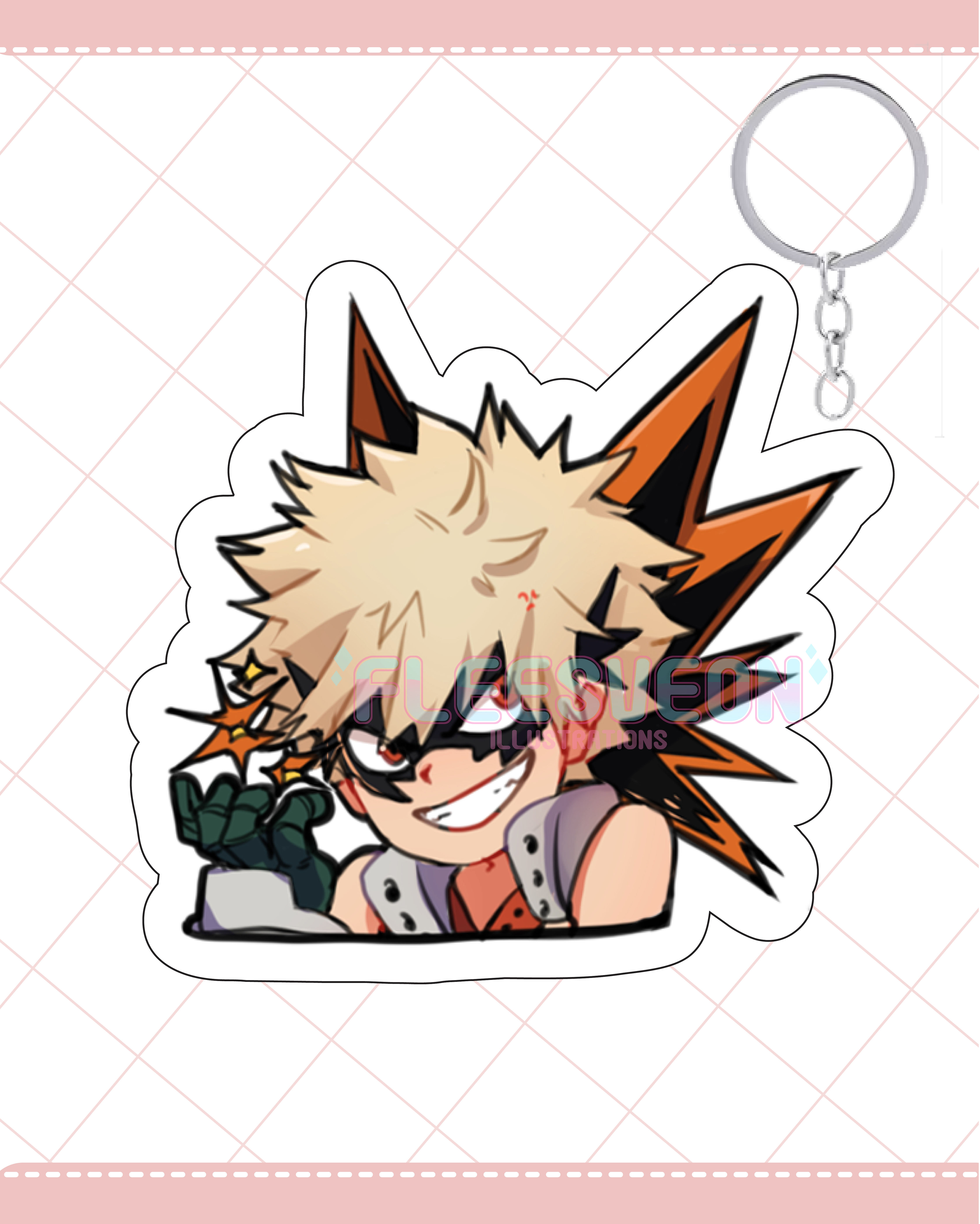 Bakugo from Boku no Hero (2 inch acrylic Charm)