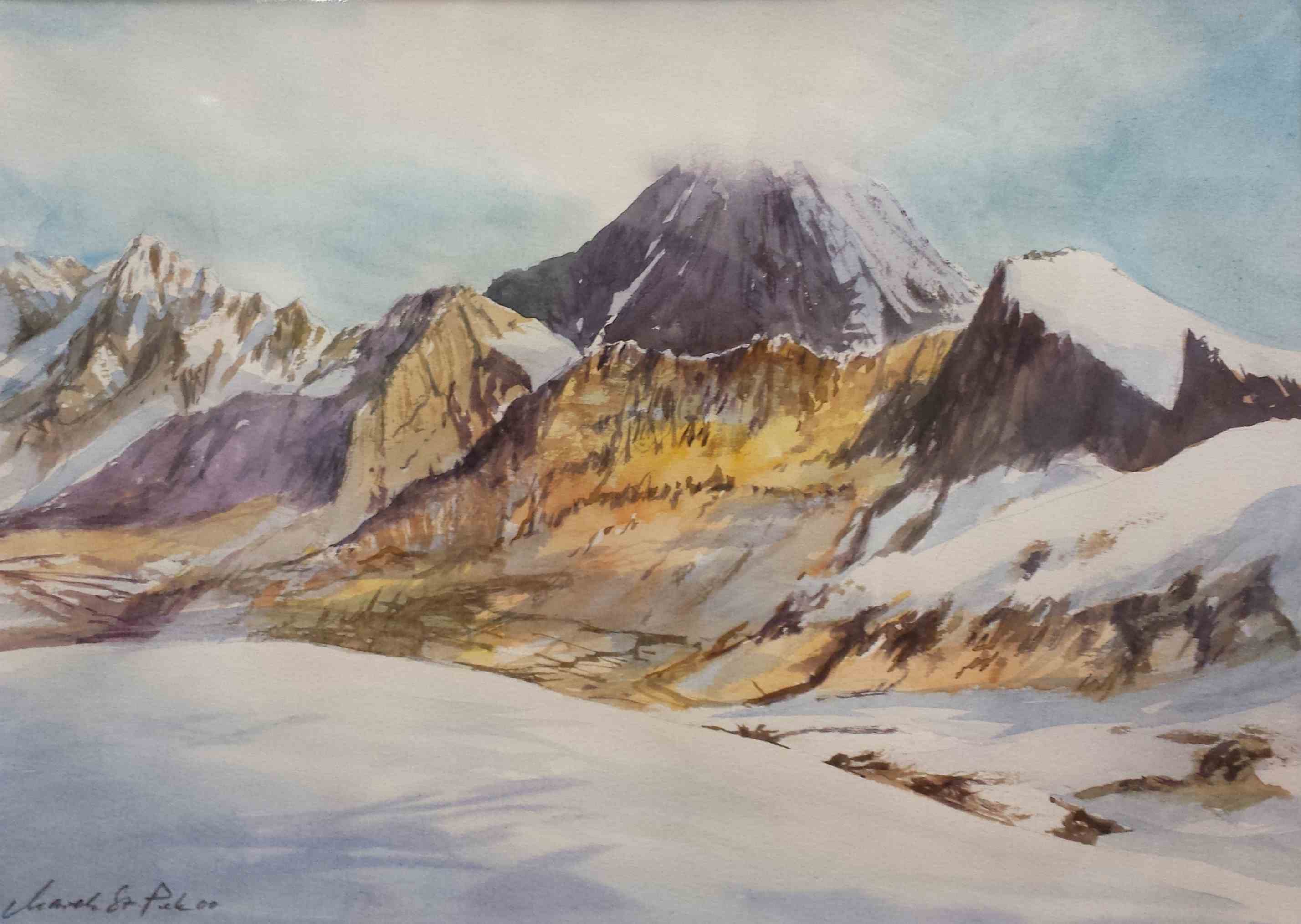 alpine Landschaft - Aquarell