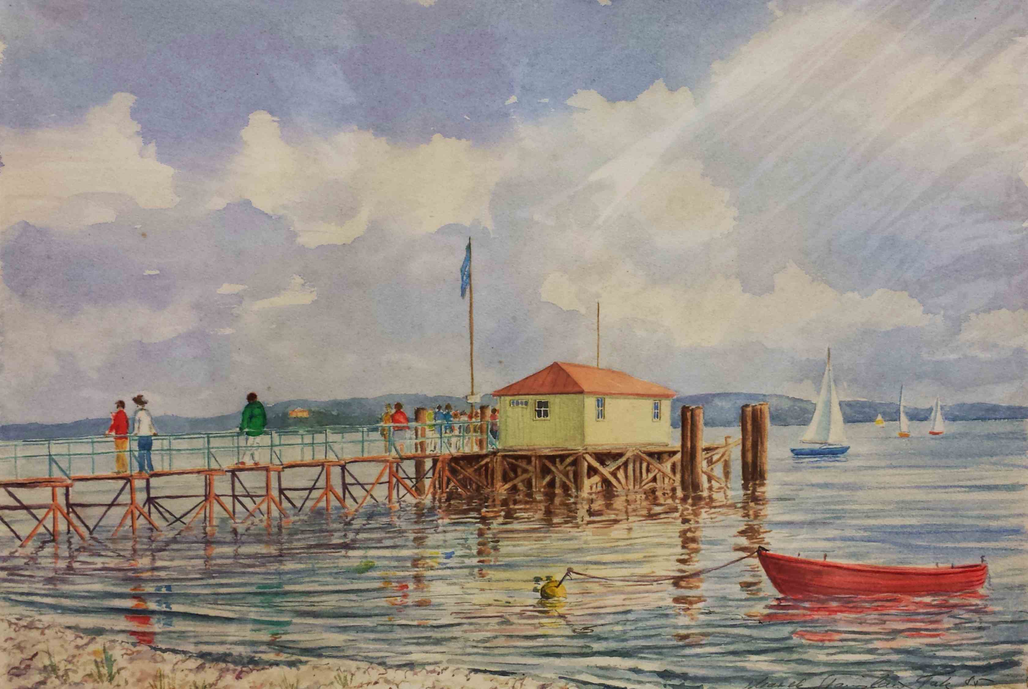 Aquarell - ehemalige Landungsbrücke von U