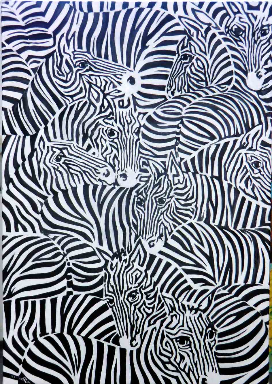 zebraherde-02-oel-leinwand-80x100cm-mare