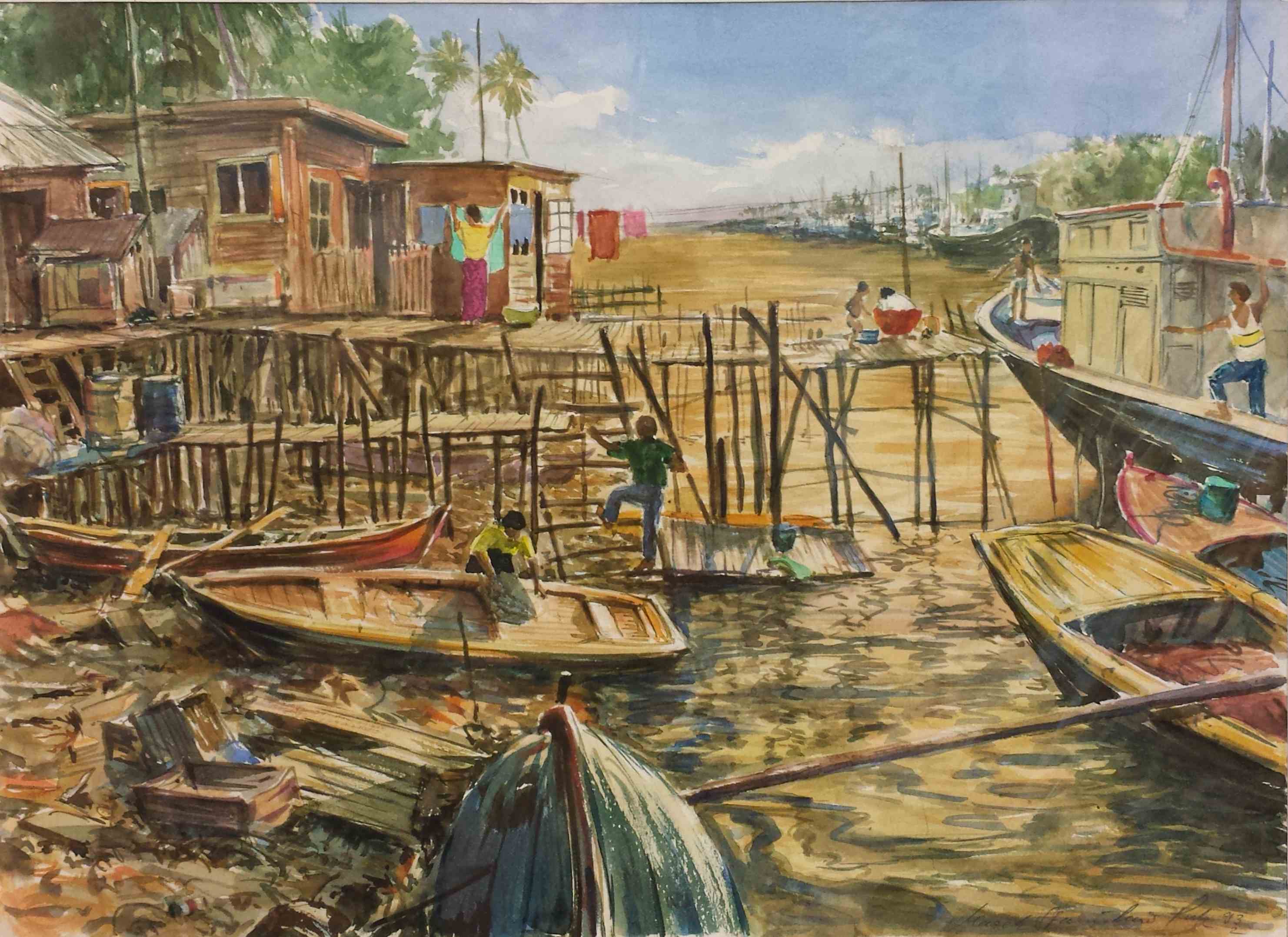 Hafen von Pekanbaru auf Sumatra