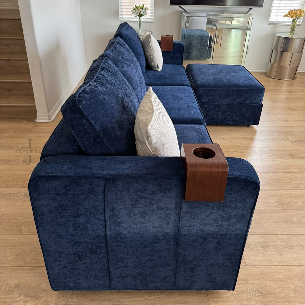 Thumbnail: Lovesac Sapphire Navy Corded Velvet 4 Seat 5 Side Sactional