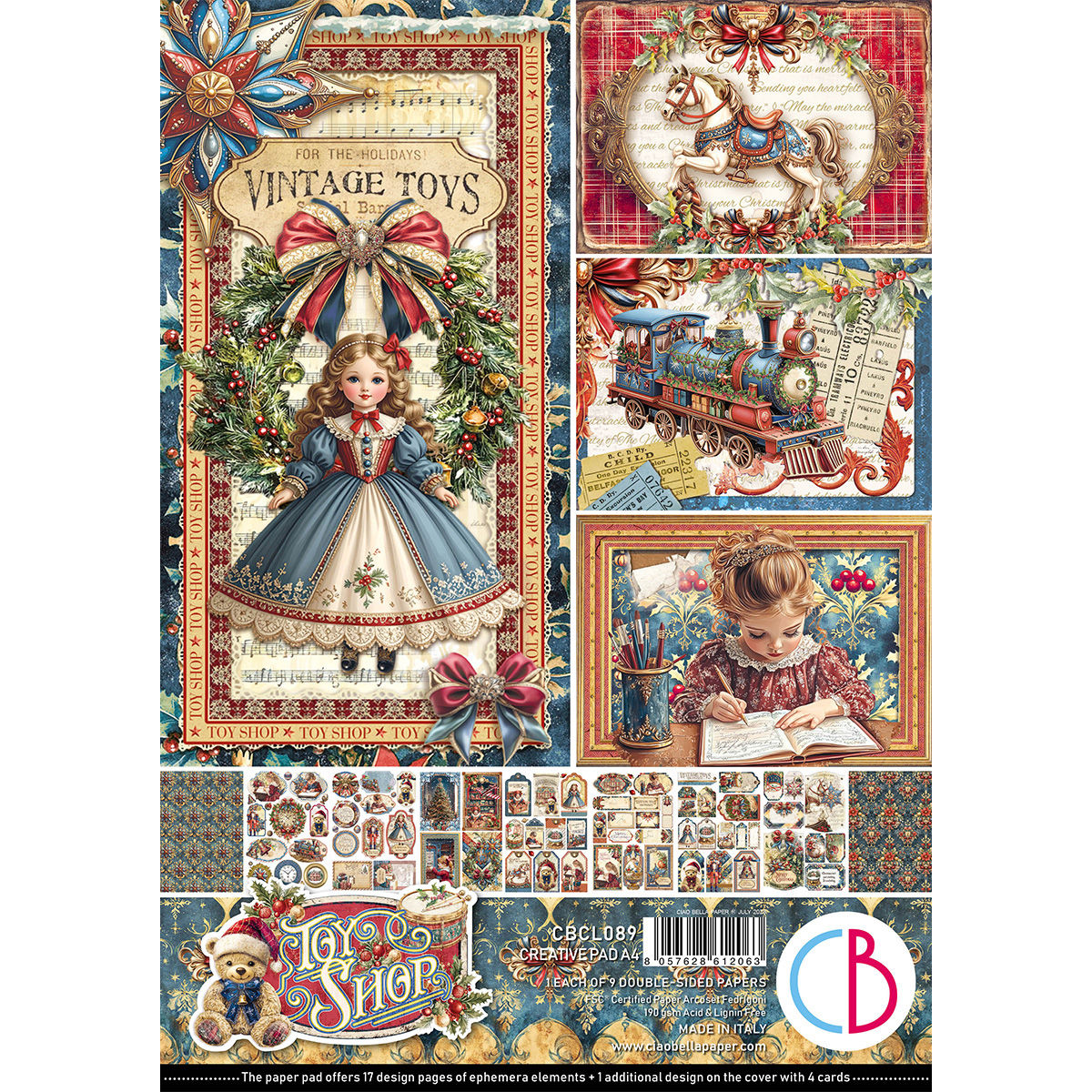 Bloc Ciao Bella "Toy Shop" -- Format A4 (21 x 29,7 cm)