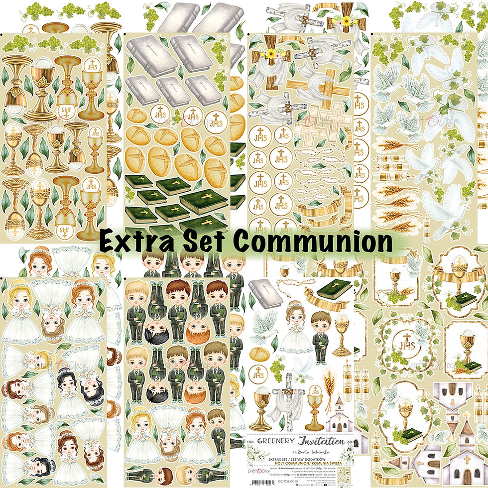 Miniature : Extra Set "Communion" Craft O Clock "Greenery Invitation" -- 15,5 x 30,5 cm