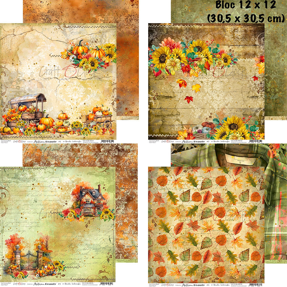 Miniature : Bloc Craft O Clock "Autumn Beauty" -- Format 12x12 (30,5 x 30,5 cm)
