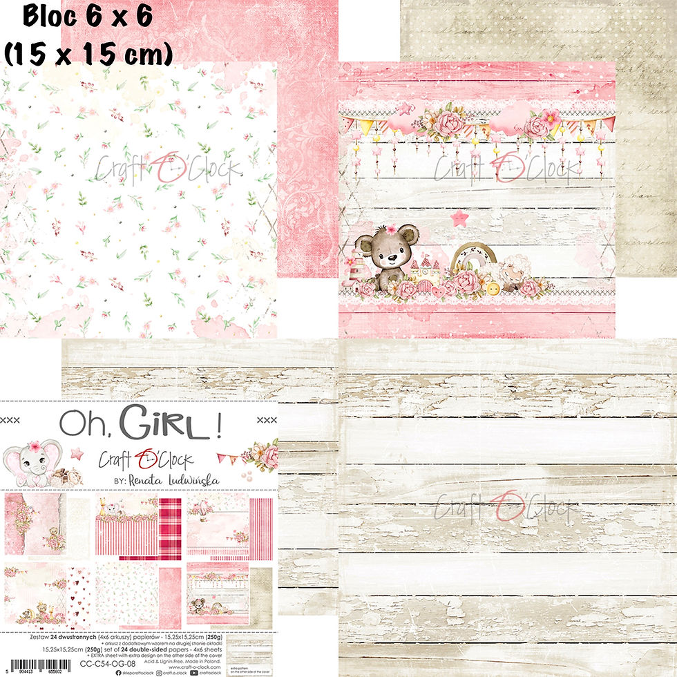 Miniature : Bloc Craft O Clock "Oh Girl !"-- Format 6 x 6 (15 x 15 cm)