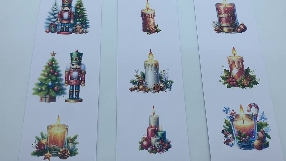 Miniature : Lot de 3 Bandes d'images/Die-cuts"Bougies/Nutcracker"-- 5,5x 29,7 cm--Nutcracker